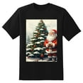 thumbnail image 2 of Plus Size Shirt for Women Black Tops for Women Short Sleeves Shirt for Women Santa Claus And Snow 2 T Shirt Crewneck Shirt for Women 2XL, 2 of 5