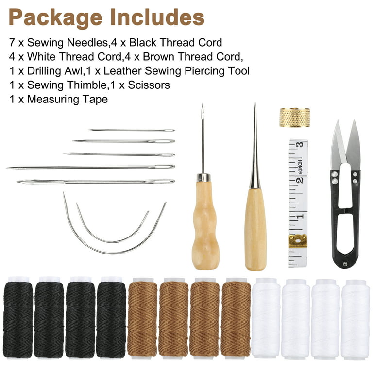 29pcs Leather Sewing Kit, EEEkit Leather Sewing Upholstery Repair Kit for Beginner Leather Repair, Stitching, Sewing