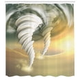 thumbnail image 3 of Ambesonne Tornado Shower Curtain, Abstract Hurricane Swirls, 69"Wx84"L, Pale Sage Green Yellow, 3 of 3