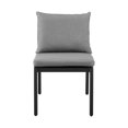 thumbnail image 3 of Armen Living Cayman Outdoor Patio Dining Chairs in Aluminum with Grey Cushions - Set of 2, 3 of 10