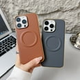 thumbnail image 3 of Allytechgroup Slim Case for iPhone 16, Rugged Heavy Duty Durable Cover Case Hard PC PU Leather Support Wireless Charging Shockproof Magnetic Protective Back Cover for iPhone 16, Black, 3 of 8