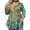 Dark Green, variant on Plus Size 3/4 Sleeve Floral Tunic - Stretchy Breathable Fabric, High-Low Hem, Flowy Swing Blouse for Women's Casual Wear 2XL