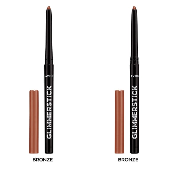 Avon Ultra Colour Glimmerstick Retractable Eyeliner, Bronze, Waterproof & Smudge-Proof Glide-On Eye Makeup, SET OF 2, 0.01 oz / 0.28 g Each