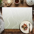 thumbnail image 2 of Placemats Set of 6, Ombre Sage Green Stripes Place Mats Striped Lines Waves Tablemats Washable Placemat Table Decoration for Kitchen Table Dinner Party Home Decor Indoor Outdoor 13x19 Inch, 2 of 9