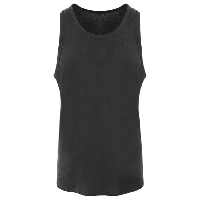 AWDis - Camiseta de tirantes Tri-Blend Just Ts para hombre caballero (Negro Jaspeado)