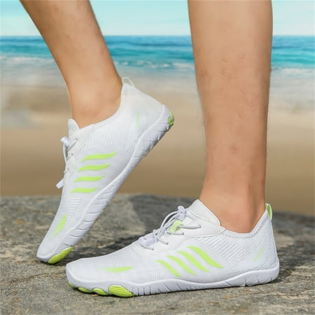 

Sehao Fashion Summer Water Shoes Men Quick Drying Shoes Swimming and Diving Shoes Hiking and Tracing Shoes Colorblock Stripes Elastic Band Comfortable Mesh White 8.5 US