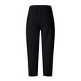 thumbnail image 5 of Clearance Fashion Ladys High Waisted Pants Women's Fashion High Waist Straight Tube Petal Trouser Hem Print Cotton Hemp Versatile Casual Pants, 5 of 5