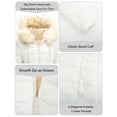 thumbnail image 4 of Giolshon Women's Double Sided Puffer Coats Faux Fur Jacket with Fur Collar, 4 of 6