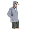thumbnail image 6 of Men's Thin Style Sun Protection Hooded Jacket UPF 50+ Lightweight Full Zip Long Sleeve Cooling Shirt for Hiking, 6 of 7