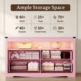 thumbnail image 5 of FANRAL 4 Drawers Dresser & Open Shelf for Bedroom,Modern Wooden Chest of Drawers with LED Light,Storage Organizer Dresser for Closet,Pink Dresser, 5 of 7