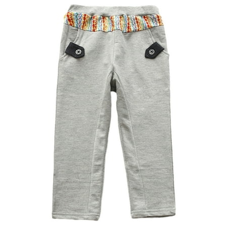

Jgppe Boys Cotton Pants Elastic Wasit Cute Printed Color Block Slimming Long Pants Bottom 2-6 Years