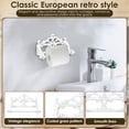 thumbnail image 4 of Dznils Vintage Wall Mounted Metal Toilet Paper Holder, White, 4 of 9