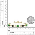 thumbnail image 6 of Gem Stone King 18K Yellow Gold Plated Silver Green Nano Emerald and Blue Sapphire Bracelet for Women | 3.80 Cttw | Gemstone May Birthstone | Oval 7X5MM | Fully Adjustable 9 inch, 6 of 6