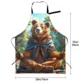 thumbnail image 2 of Kdxio Maple Meditating Bear Apron with Pockets Adjustable Kitchen Aprons for Men Women Waterproof Aprons for Cooking,Drawing,Crafting, Baking Household Cleaning, 2 of 8