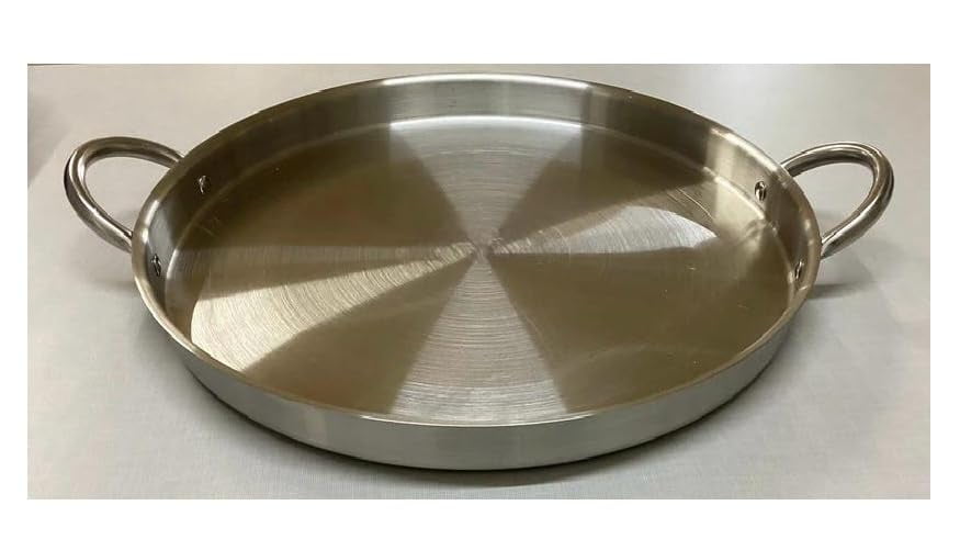 Mexican Style Stainless steel flat surface Round Redondo Comal Roaster 16 inches Large Handles