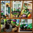 thumbnail image 5 of Flower House Building Set with LED Lights, 1077 PCS City Greenhouse Building Block Toy, Garden House Architecture Book Nook Home Decor, 5 of 7