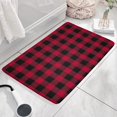 thumbnail image 3 of Red Black Plaid Checkered Flannel Non Slip Door Rugs,Washable Door Mats Indoor,Decorative Door Mats,Dirt-Resistant and Absorbent Doormat for Entrance,Bedroom,Kitchen,Bathroom,31.5"x17", 3 of 4