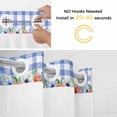 thumbnail image 2 of No Hook Shower Curtain with Snap in Liner, Independence Day Gnome USA Flag Waterproof Bath Curtain Double Layers with See Through Top Window, Blossom Flower Buffalo Plaid Shower Curtains 72x84in, 2 of 9