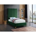 thumbnail image 4 of Meridian Furniture Via Rich Velvet Twin Bed in Green, 4 of 8