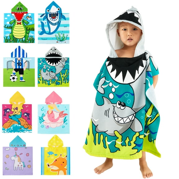 48" x 24" Bath Beach Pool Hooded Towel Warp for 3-7T Unisex Baby Toddler, Absorbent Poncho, Gray Whale
