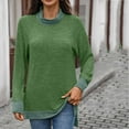thumbnail image 2 of Women Turtleneck Shirts Plus Size Fashion Contrast Long Sleeve Loose Comfy T-Shirt Base Shirt Pullover Sweatshirt Green S, 2 of 4