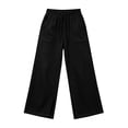 thumbnail image 4 of Aezemi Women High Waisted Long Sweatpants Split Hem Loose Fit Elastic Waist Drawstring All Match Trousers Fashion Casual Palazzo Fall Spring Trendy Pants with Pockets XL, 4 of 9