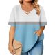 thumbnail image 5 of Xuyuer Women's Casual V-Neck Short Sleeve Loose Blouse, Retro Floral Print, 5 of 6