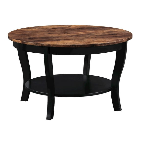 Convenience Concepts American Heritage Round Coffee Table with Shelf