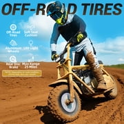 HOVERHEART Gas Mountain Bike, 105cc 4-Stroke Gas Powered Off Road Motorcycle (Model-MB0001) with Led Lights, Disc Brake, Max Load 200Lbs, Up to 30Kph, NO OIL MIX REQUIRED