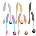 thumbnail image 3 of Bewildely Sporks de titanio para la próxima aventura, duraderos y elegantes, con borde de horquilla de Metal, 2 pack/lote Mostrada Negro, 3 of 6