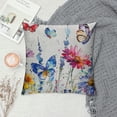 thumbnail image 2 of Creowell Spring Summer Pillow Cover Floral Red Blue Wild Flowers and Butterfies 4th of July Decorations Memorial Day Seasonal Farmhouse Living Room Outdoor Cushion Case for Sofa Couch White, 2 of 5