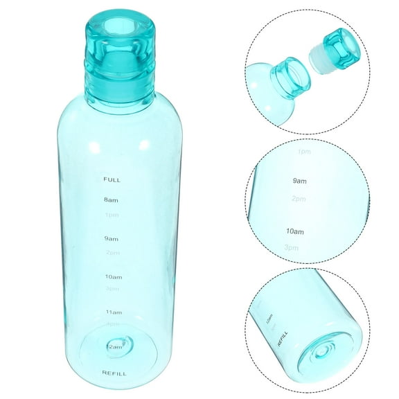 LEXSOMEO Portable Transparent Water Bottle Reusable Drinking Water Bottle with Time Scale