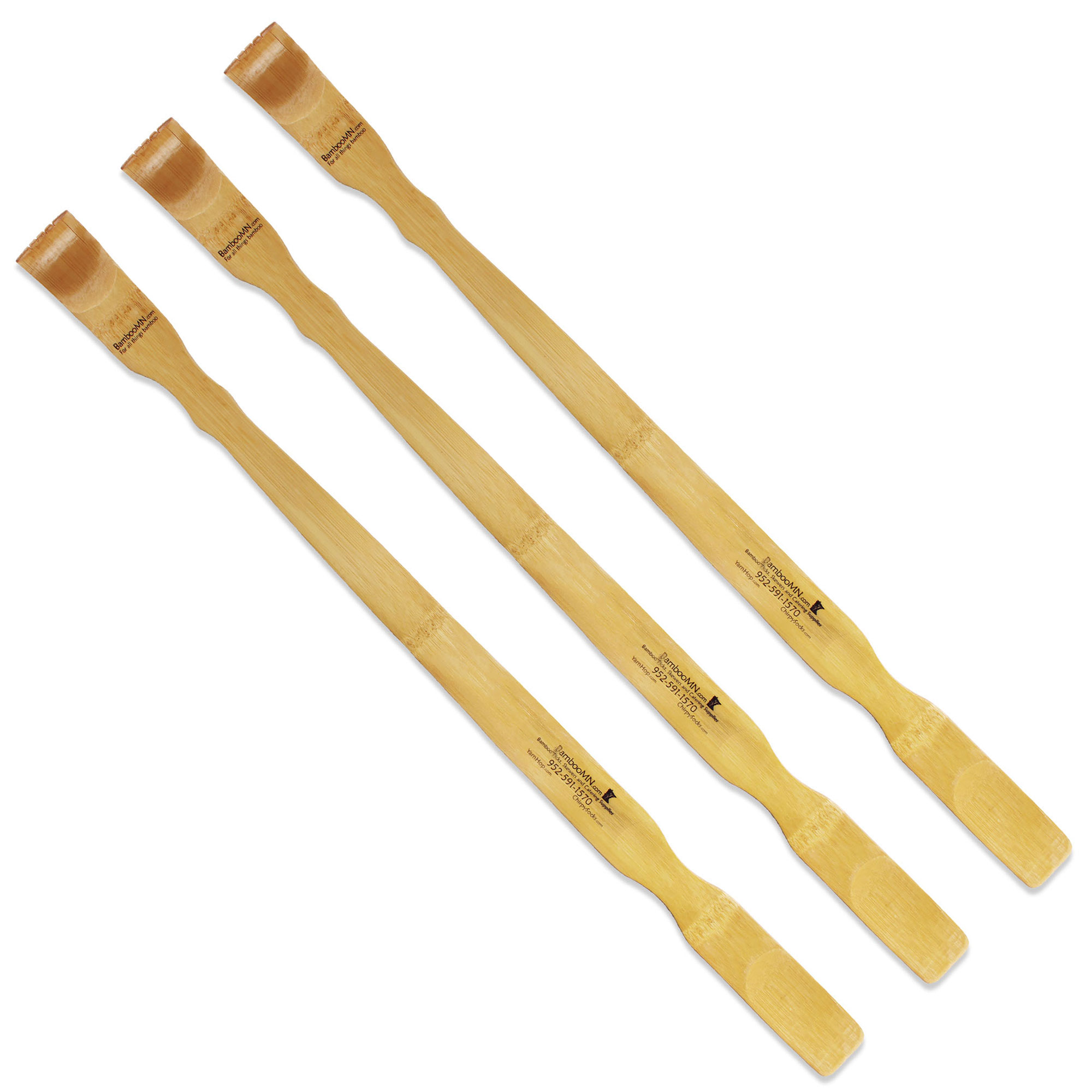 BambooMN 25 Inch Bamboo Wooden Back Scratchers Shoe Horn for Itchy