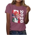 thumbnail image 3 of Busydd Soccer Print Graphic Tees for Women Fashion Holiday Short Sleeve T Shirts Summer Versatile Round Neck Women's Tops S, 3 of 7