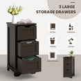 thumbnail image 6 of Topbuy 3-Drawer Bathroom Floor Cabinet Freestanding Side Storage Organizer w/Cut-Out Handle Coffee, 6 of 10