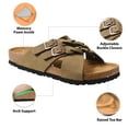 thumbnail image 5 of AEROTHOTIC Womens Slides - Soft Cork Footbed Sandals Women - Comfortable Walking Slip-on Flat Sandals - Arch Support Recovery Adjustable Buckle Leather Braided Straps Slipper, 5 of 6