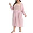 thumbnail image 2 of Valcatch Women's Plus Size Dresses Casual Square Neck Puff Sleeve Below the Knee Dress, 2 of 6
