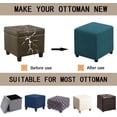 thumbnail image 4 of Ottoman Cover Square Folding Storage Ottoman Slipcovers Jacquard Stretch Cube Footrest Foot Stool Covers Protector with Elastic Band (Medium,Peacock Blue), 4 of 7