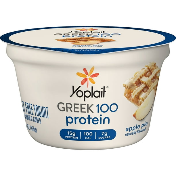 Yoplait Greek Yogurt, 100 Calories, 15g Protein, Fat Free Yogurt, Apple