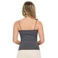 thumbnail image 3 of Women’s Ribbed Thin Strapped SeaL/XLess Tank Top, Charcoal, S/M, 3 of 5