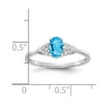 thumbnail image 3 of Solid 14k White Gold Blue Topaz Diamond Engagement Ring Size 6 (.01 cttw.), 3 of 6