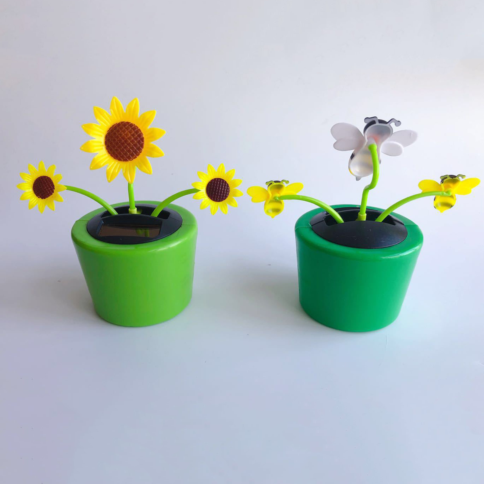 Cute Solar Power Flip Flap Flower Insect for Car Decoration Swing Dancing Flower Eco-Friendly Bobblehead Solar Dancing Flowers in Colorful Pots - image 3 of 8