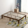 thumbnail image 4 of Costway Full Wooden Platform Bed 14'' Slats Support Mattress Foundation Brown Cherry, 4 of 10