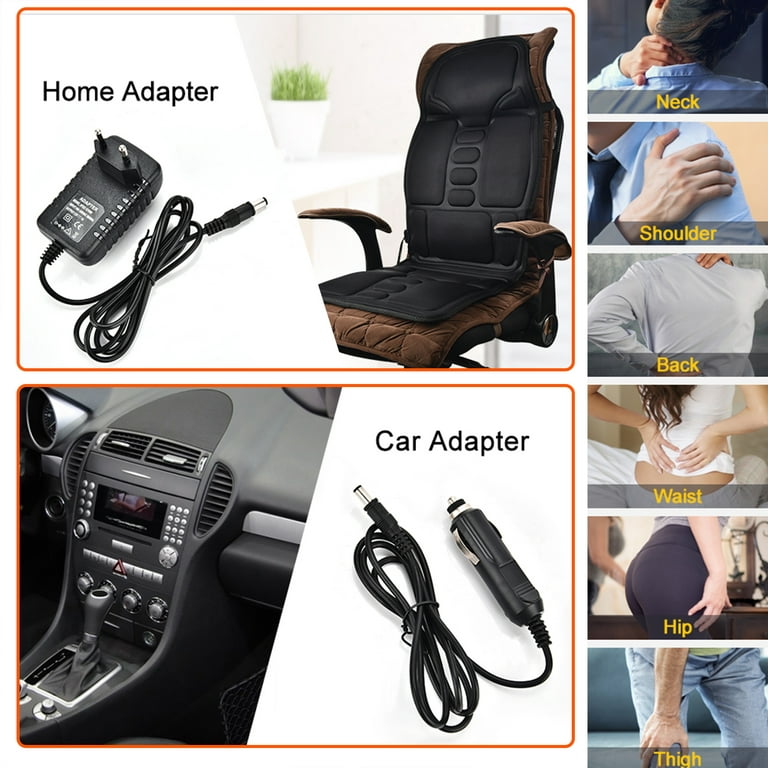 BestMassage 8-Motor Vibration Full Back Heated Car Seat Massager for Home  Office Seat Use