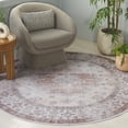 thumbnail image 2 of SAFAVIEH Arizona Tayler Medallion Polyester Machine Washable Area Rug, Beige/Rust, 6' x 6' Round, 2 of 10