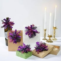 12 Counts Curly Ribbon Bows for Gift Wrapping, Self Adhesive Purple Burst Gift Mulberry Bows for Presents, Christmas, Birthday, Wedding, Holiday Party Favors, Thanksgiving, Wine Bottle Valentine’s