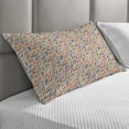 thumbnail image 2 of Boho Quilted Pillowcover, Abstract Feather Wave Pattern with Retro Look and Colorful Short Lines Curves, Standard King Size Accent Pillow Cover for Bedroom, 36" x 20", Multicolor, by Ambesonne, 2 of 2