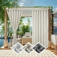 thumbnail image 3 of SHANNA Outdoor Patio Curtains Detachable Top Windproof Weatherproof Blackout Curtains for Cabana, Porch, Pergola and Gazebo, Beige, 52x94 in, 4 Panel, 3 of 10