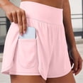 thumbnail image 2 of COMVALUE Women's Running Shorts with Zipper Pocket 2 in 1 High Wasited Workout Athletic Gym Yoga Spandex Shorts for Women Pink S, 2 of 7