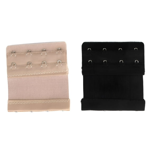 TELOLY 4-Eye Hook Womens Elastic Bra Extension Extender and Nude